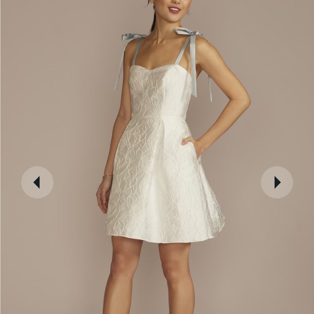 DB STUDIO Short Jacquard A-Line Dress with Removable Straps